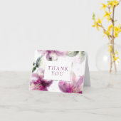 水彩ピンクリリーフローラありがとう カード (黄色い花)