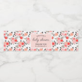 水彩ピンクローズシックなベビーシャワー ペットボトルラベル (シングルラベル)