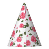 水彩ピンクローズシャビーシックデザイン パーティーハット (裏面)