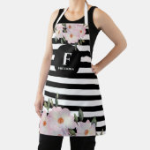 水彩ピンクローズバレリナモノグラムストライプM エプロン (インサイチュ)