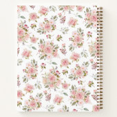 水彩ピンクローズフラワーズフローラファミリーレシピ ノートブック (裏面)