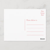 水彩ピンクローズフローラありがとう ポストカード (裏面)