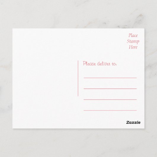 水彩ピンクローズフローラありがとう ポストカード (裏面)