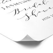 水彩ピンクローズフローラブライダルシャワー標識 ポスター (角)