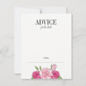 水彩ピンクローズブライダルシャワーアドバイスカード 招待状 (正面)