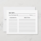 水彩ピンクローズブライダルシャワーレシピカード 招待状 (裏面)