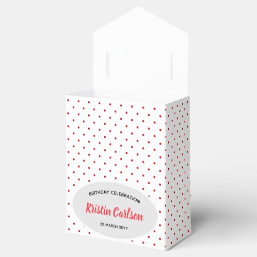 水彩ピンクローズレッド白水玉模様模様 フェイバーボックス (オープン)