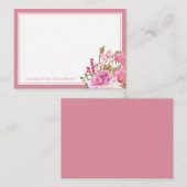 水彩ピンクローズ名前をカスタムするノートカード ノートカード (正面/裏面)