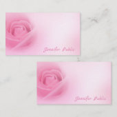 水彩ピンクローズ手書きスクリプト名シック ノートカード (正面/裏面)
