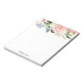 水彩ピンクローズ春フローラ ノートパッド (回転)