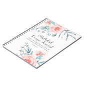 水彩ピンクローズ祈りの言葉ジャーナル ノートブック (左側)