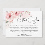 水彩ピンクローズ結婚ズ サンキューカード (正面)