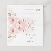 水彩ピンクローズ結婚ズ プレイスカード (外部開封)