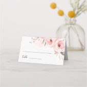 水彩ピンクローズ結婚ズ プレイスカード (裏面)