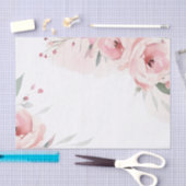 水彩ピンクローズ結婚ズ 薄葉紙 (クラフト)