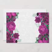 水彩ピンクローズ21歳の誕生日 招待状 (裏面)