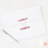 水彩ピンクローズ&ブルーフラワーシック結婚ズ スクエアシール (封筒)