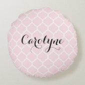 水彩ピンクローゼアンドプニーリース子供部屋 ラウンドクッション (裏面)