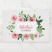 水彩ピンクローゼクッキー フードラベル (シングルラベル)