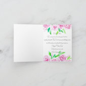 水彩ピンクローゼグリーン葉シズマザーズデイ カード (内部)