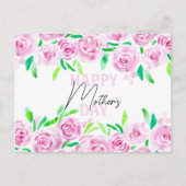 水彩ピンクローゼグリーン葉シズマザーズデイ ポストカード (正面)