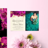 水彩ピンクローゼスキンセアニェラフォト招待状 招待状
