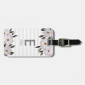 水彩ピンクローゼズバレリーナフローラモノグラム ラゲッジタグ (正面横)