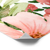 水彩ピンクローゼズボホバースデーパーティー ポスター (角)