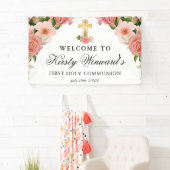 水彩ピンクローゼファースト聖餐式 横断幕 (インサイチュ)