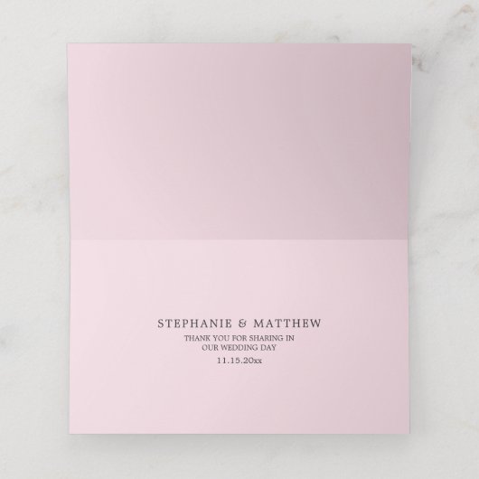 水彩ピンクローゼランズフローラ結婚ズ プレイスカード (内部開封)