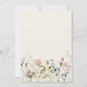 水彩ピンクワイルドフラワーフローラ結婚アイボリー 招待状 (裏面)