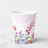 水彩ピンクワイルドフラワー春の好意 紙コップ (正面)