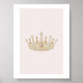 水彩ピンクヴィンテージクラウンポスター ポスター (正面)