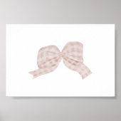 水彩ピンクヴィンテージリボン弓ポスター ポスター (正面)