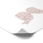 水彩ピンクヴィンテージリボン弓ポスター ポスター (角)