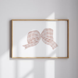 水彩ピンクヴィンテージリボン弓ポスター ポスター