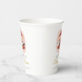 水彩ピンク回転木馬ベビーシャワー紙カップ 紙コップ (右)