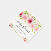 水彩ピンク夏の花ベビーシャワー スタンダードカクテルナプキン (角)