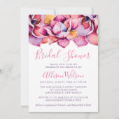 水彩ピンク多肉類ブライダルシャワー 招待状 (正面)