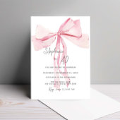 水彩ピンク大弓40歳の誕生日 招待状