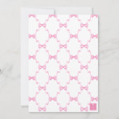 水彩ピンク弓クリスマスパーティー 招待状 (裏面)