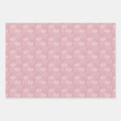 水彩ピンク弓(ハート付) ラッピングペーパーシート (正面3)