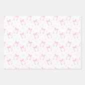 水彩ピンク弓(ハート付) ラッピングペーパーシート (正面)