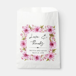水彩ピンク春さくらんぼブロッサム結婚ズ フェイバーバッグ
