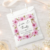 水彩ピンク春さくらんぼ花キンセアニェラ フェイバーバッグ (クリップ留めされた状態)