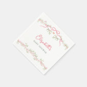 水彩ピンク春ガーデンベビーシャワー スタンダードカクテルナプキン (角)