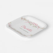 水彩ピンク春ガーデンベビーシャワー ペーパープレート (傾斜あり)