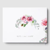 水彩ピンク春ケシと葉 ゲストブック (裏面)