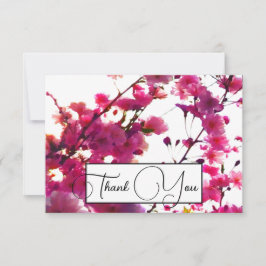 水彩ピンク春フローラ |花の木 サンキューカード
