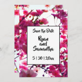 水彩ピンク春フローラ |花の木 セーブザデート (正面/裏面)